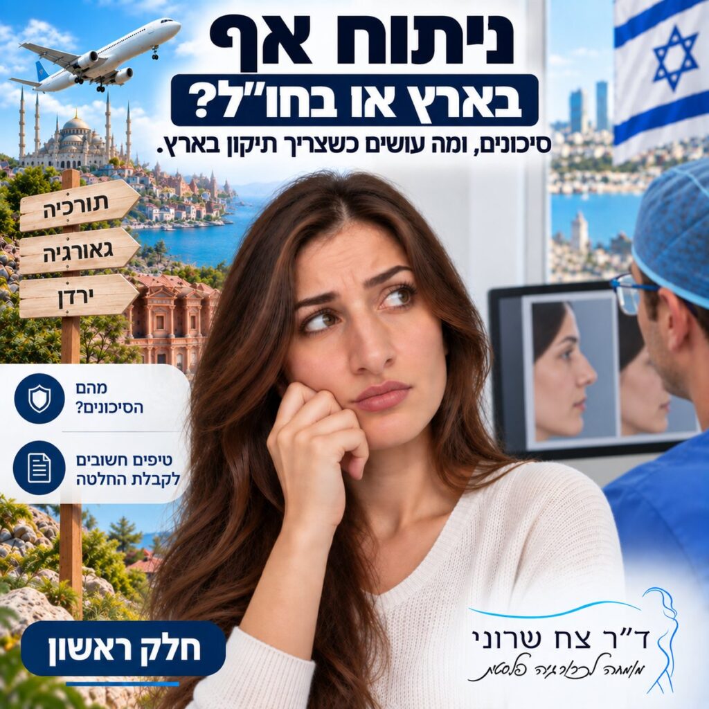 ניתוח אף בארץ או בחו"ל, הסיכונים ומה עושים כשצריך תיקון בארץ, חלק ראשון, ד״ר צח שרוני