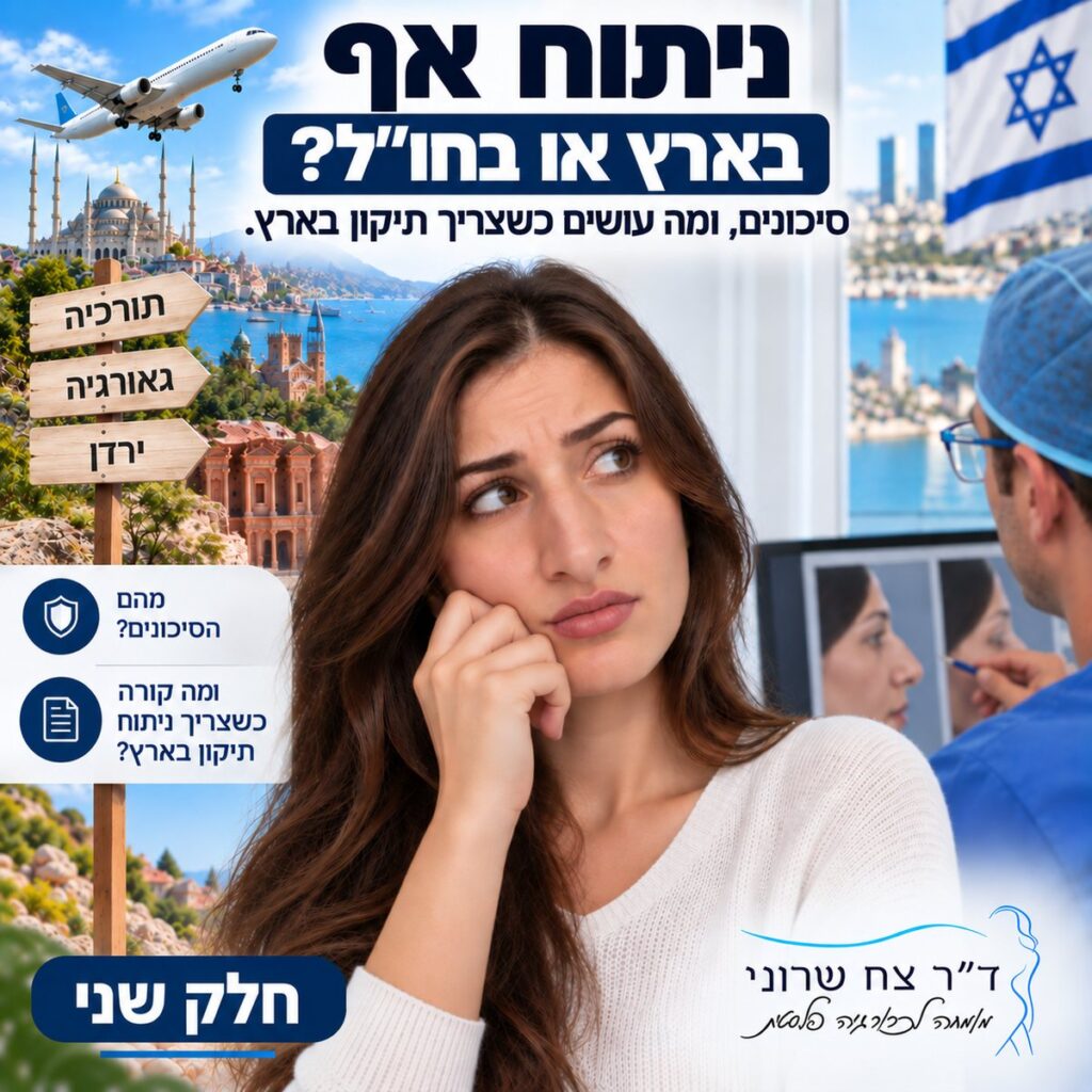 ניתוח אף בארץ או בחו"ל, מה קורה כשצריך ניתוח תיקון בארץ, חלק שני, ד״ר צח שרוני